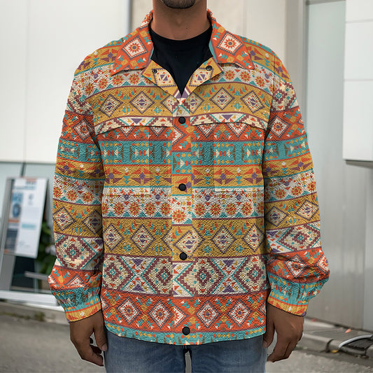 Navajo Native Pattern Print Men's Shirt Jacket