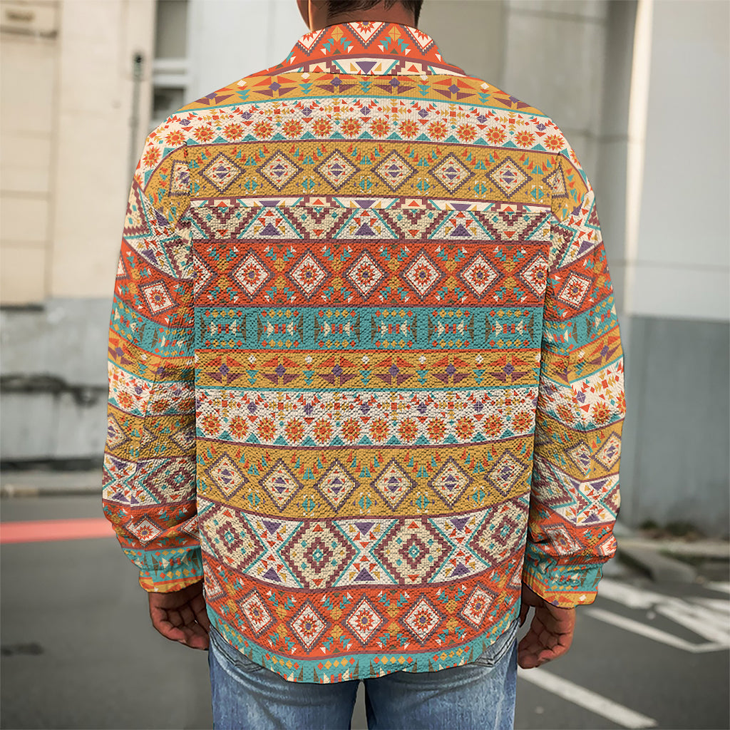 Navajo Native Pattern Print Men's Shirt Jacket