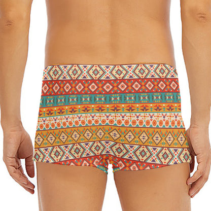 Navajo Native Pattern Print Men's Short Boxer Briefs
