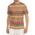 Navajo Native Pattern Print Men's Short Sleeve Rash Guard