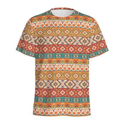 Navajo Native Pattern Print Men's Sports T-Shirt
