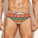 Navajo Native Pattern Print Men's Swim Briefs