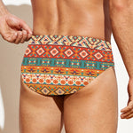 Navajo Native Pattern Print Men's Swim Briefs