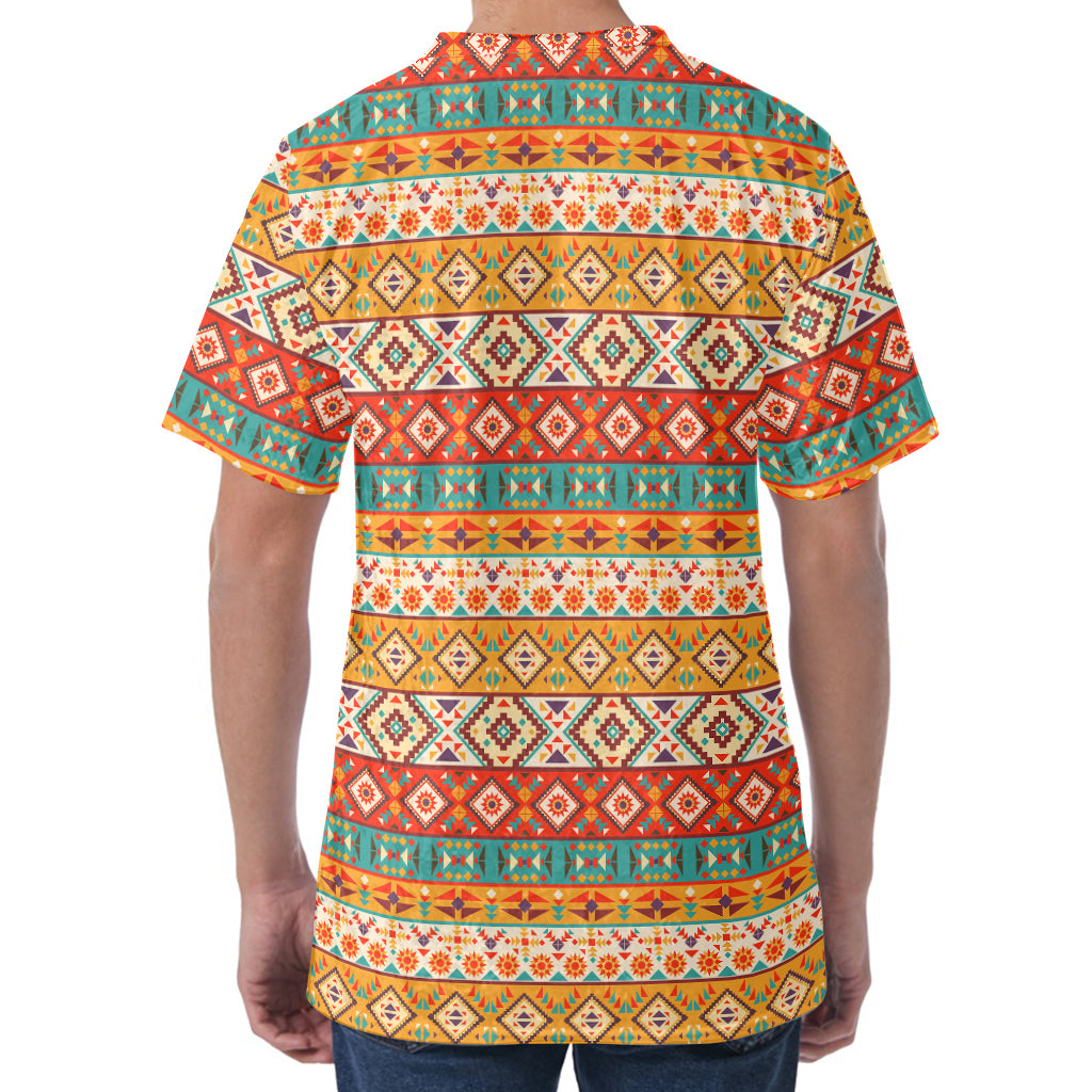 Navajo Native Pattern Print Men's Velvet T-Shirt