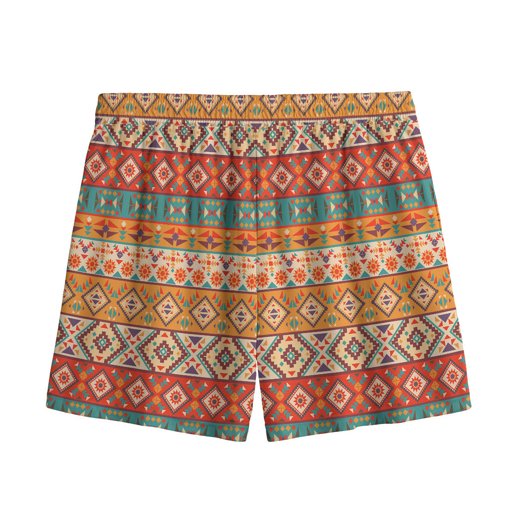 Navajo Native Pattern Print Mesh Shorts