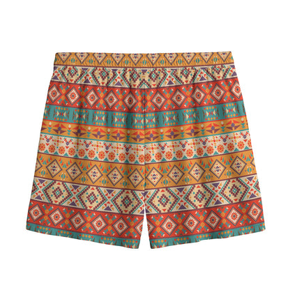 Navajo Native Pattern Print Mesh Shorts