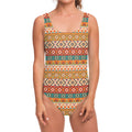 Navajo Native Pattern Print One Piece Swimsuit
