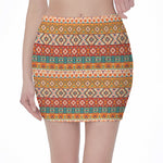 Navajo Native Pattern Print Pencil Mini Skirt