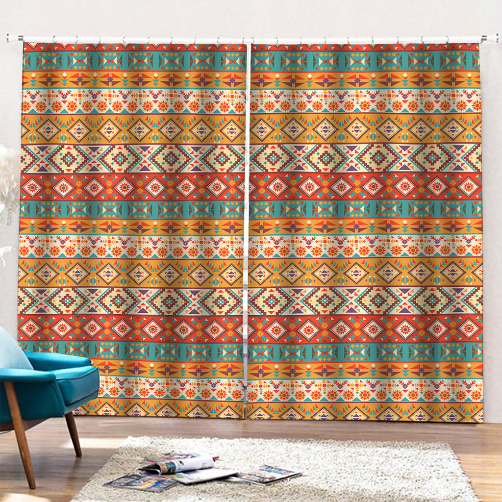 Navajo Native Pattern Print Pencil Pleat Curtains