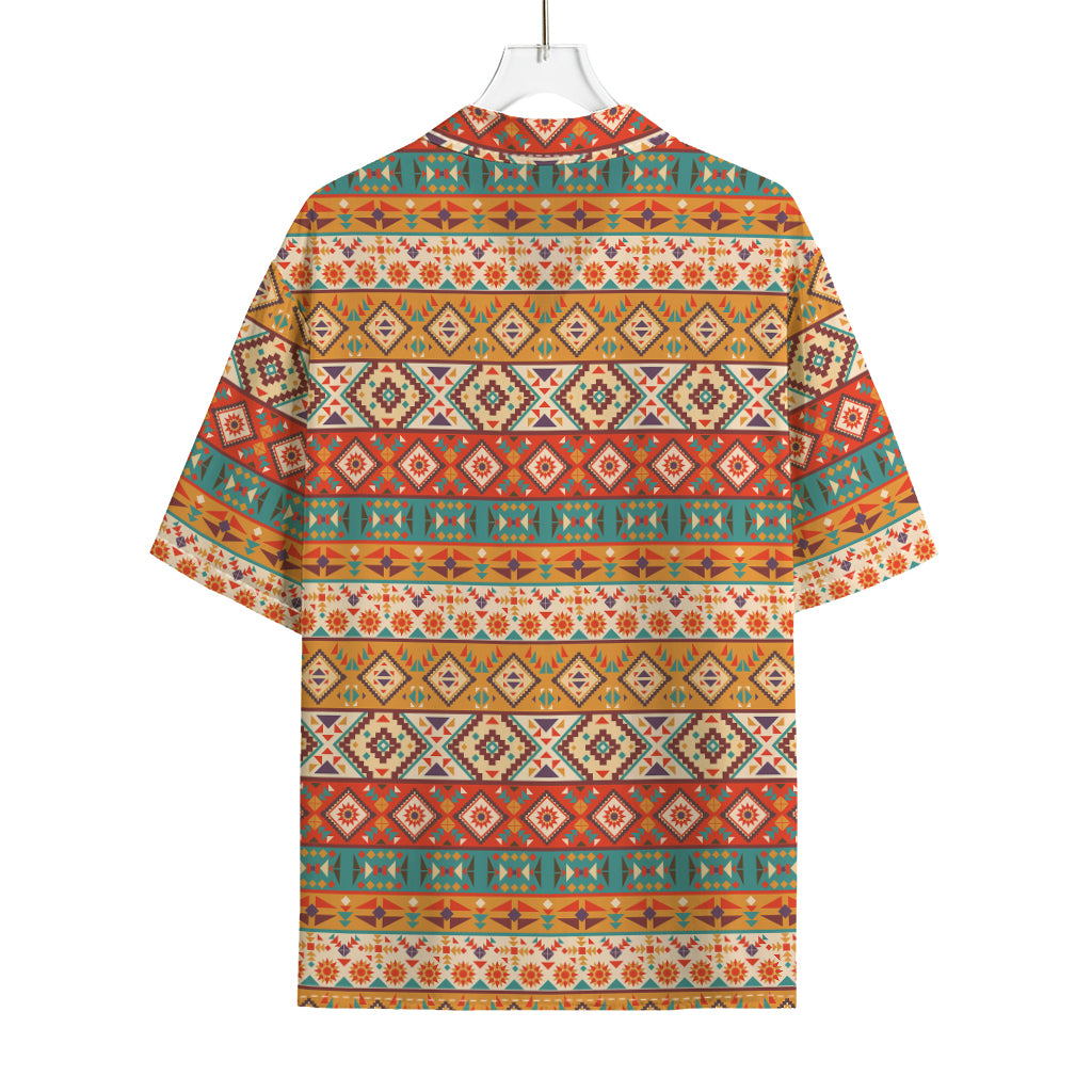 Navajo Native Pattern Print Rayon Hawaiian Shirt