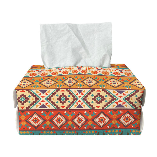 Navajo Native Pattern Print Rectangle Tissue Box Cover