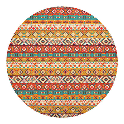 Navajo Native Pattern Print Round Blanket