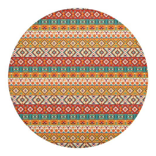 Navajo Native Pattern Print Round Blanket