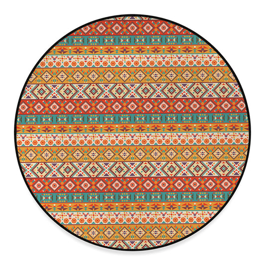 Navajo Native Pattern Print Round Floor Mat