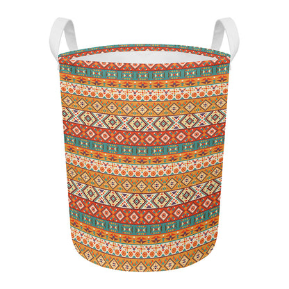 Navajo Native Pattern Print Round Laundry Basket