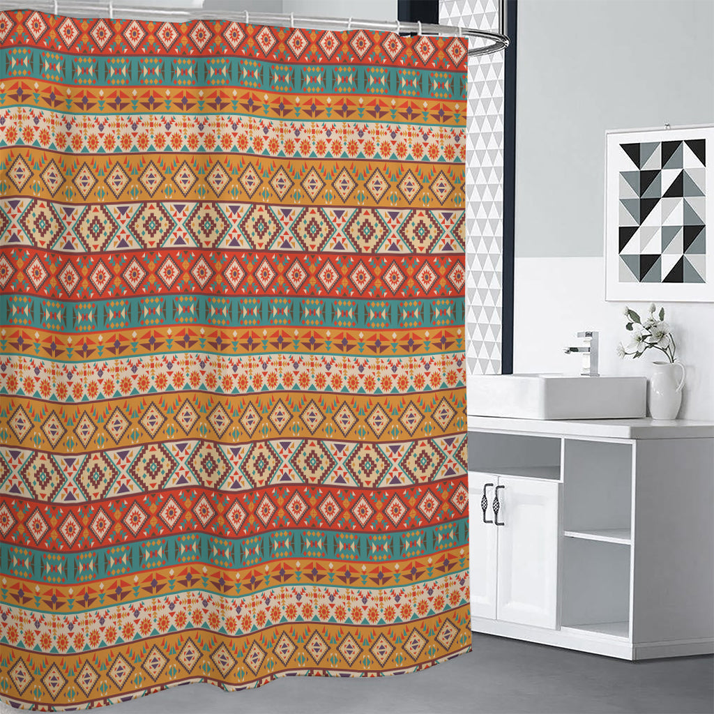 Navajo Native Pattern Print Shower Curtain