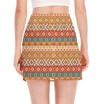 Navajo Native Pattern Print Side Slit Mini Skirt