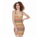 Navajo Native Pattern Print Sleeveless Bodycon Dress