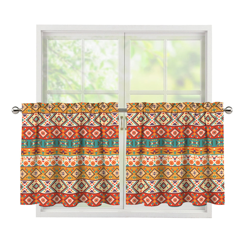 Navajo Native Pattern Print Tier Curtains