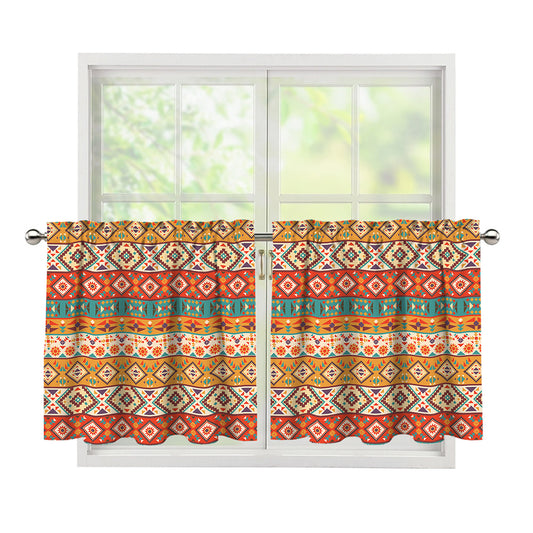 Navajo Native Pattern Print Tier Curtains