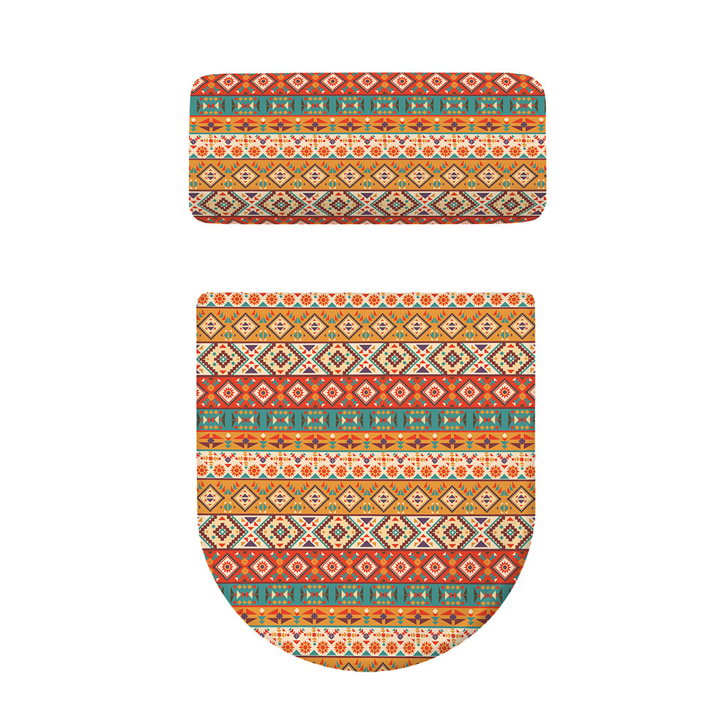 Navajo Native Pattern Print Toilet Lid And Tank Cover Set