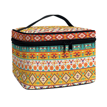 Navajo Native Pattern Print Travel Makeup Bag