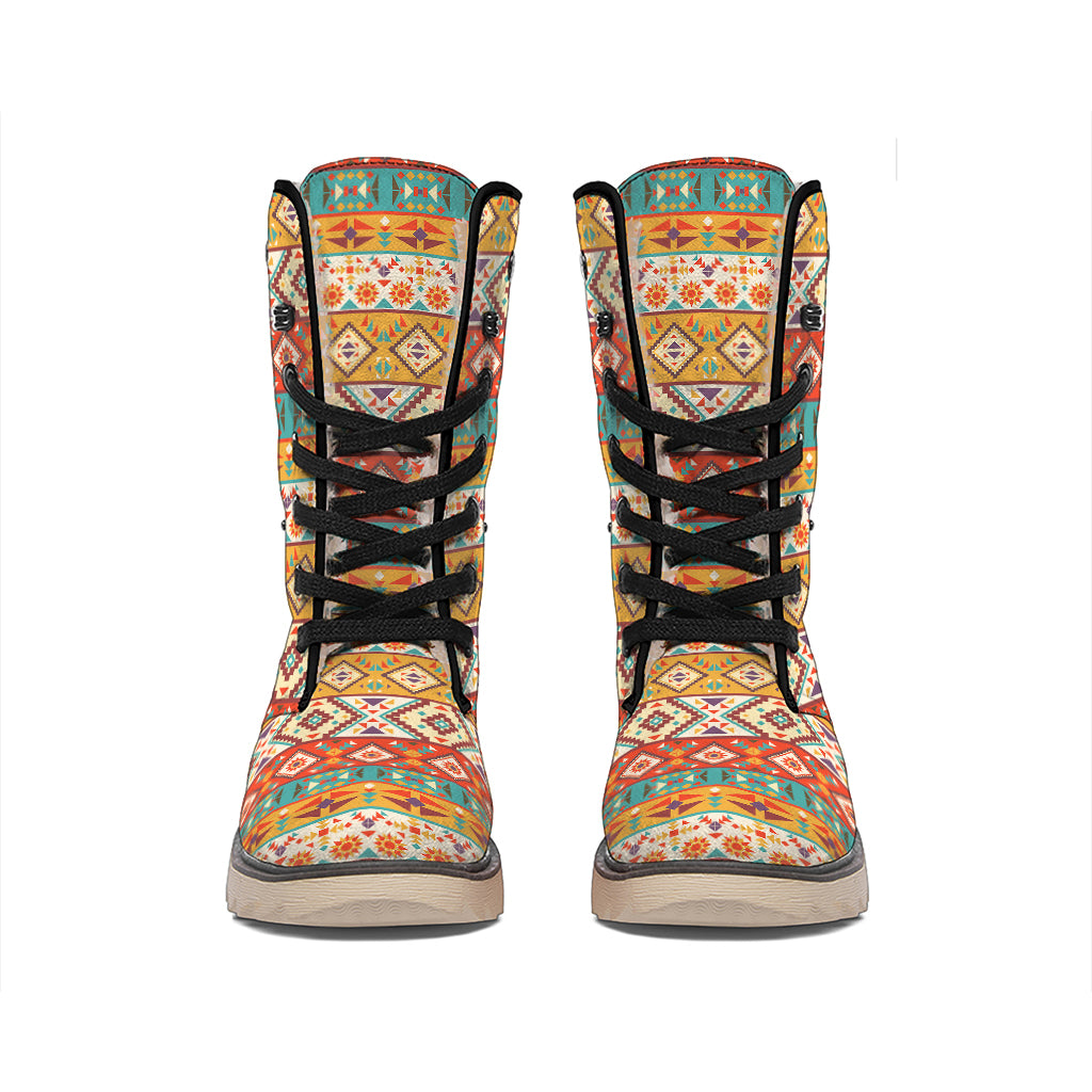 Navajo Native Pattern Print Winter Boots