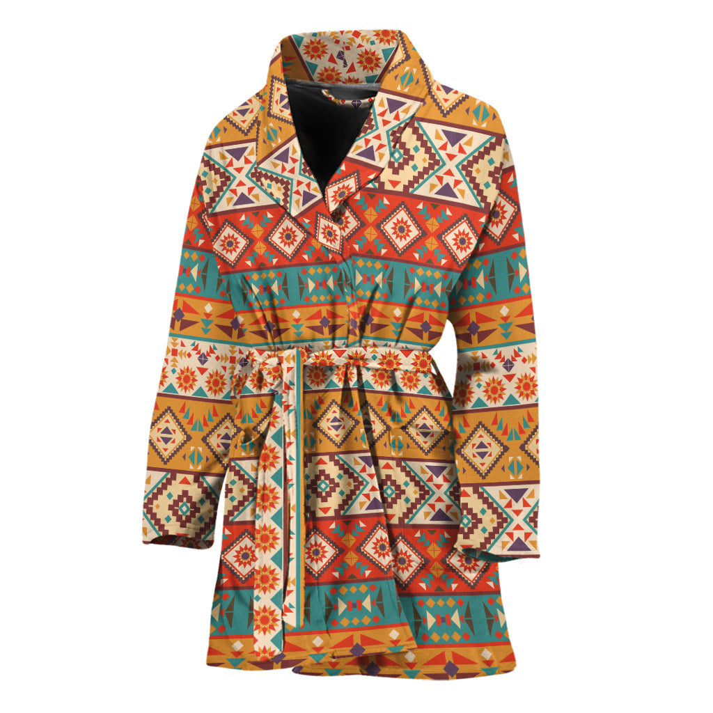 Navajo Native Pattern Print Women's Bathrobe