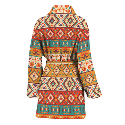 Navajo Native Pattern Print Women's Bathrobe