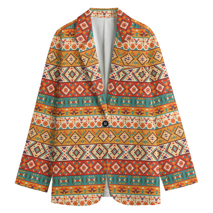 Navajo Native Pattern Print Women's Blazer