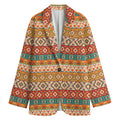 Navajo Native Pattern Print Women's Cotton Blazer