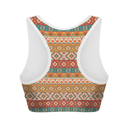 Navajo Native Pattern Print Women's Sports Bra