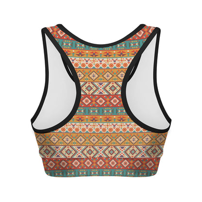 Navajo Native Pattern Print Women's Sports Bra