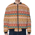 Navajo Native Pattern Print Zip Sleeve Bomber Jacket