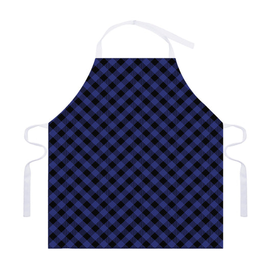 Navy And Black Buffalo Plaid Print Adjustable Apron