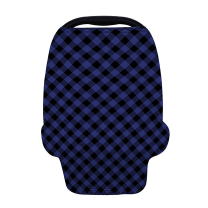 Navy And Black Buffalo Plaid Print Baby Seat Cover