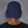 Navy And Black Buffalo Plaid Print Baseball Cap