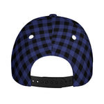 Navy And Black Buffalo Plaid Print Baseball Cap