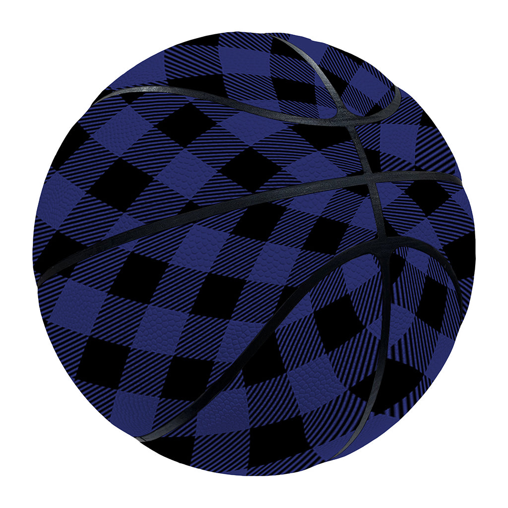 Navy And Black Buffalo Plaid Print Basketball