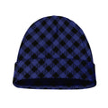 Navy And Black Buffalo Plaid Print Beanie
