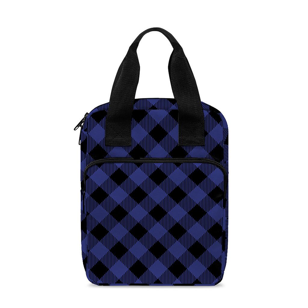 Navy And Black Buffalo Plaid Print Bible Tote Bag