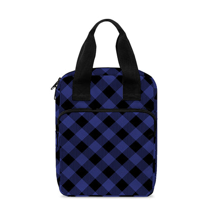 Navy And Black Buffalo Plaid Print Bible Tote Bag