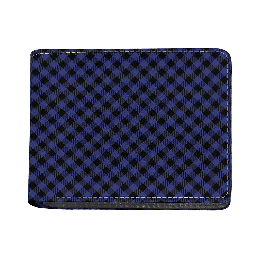 Navy And Black Buffalo Plaid Print Bifold Wallet