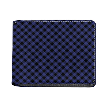 Navy And Black Buffalo Plaid Print Bifold Wallet