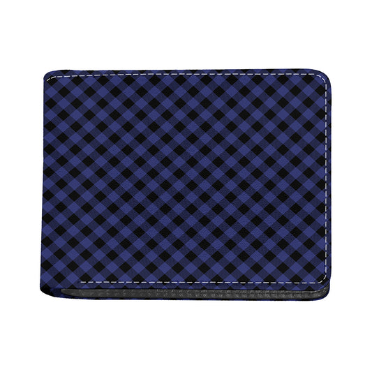 Navy And Black Buffalo Plaid Print Bifold Wallet