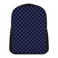 Navy And Black Buffalo Plaid Print Casual Backpack