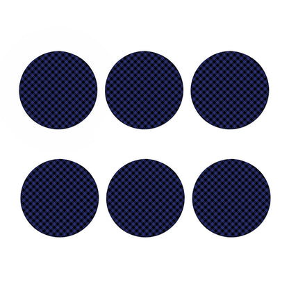 Navy And Black Buffalo Plaid Print Coaster Set