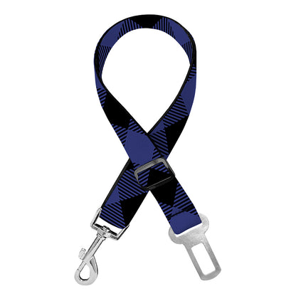 Navy And Black Buffalo Plaid Print Dog Seat Belt