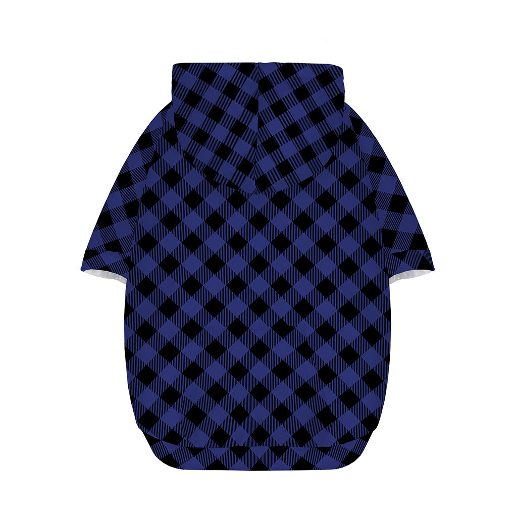 Navy And Black Buffalo Plaid Print Dog Zip Up Hoodie