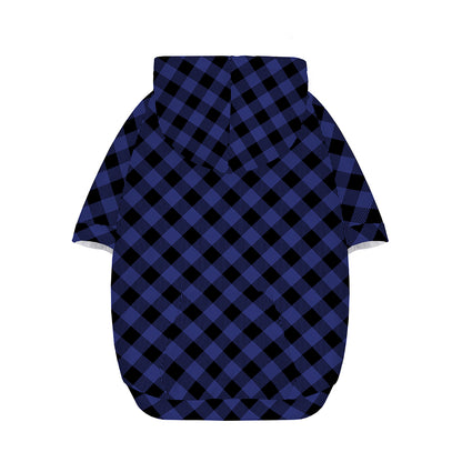 Navy And Black Buffalo Plaid Print Dog Zip Up Hoodie